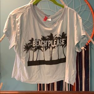 H&m light blue crop top Beach Please